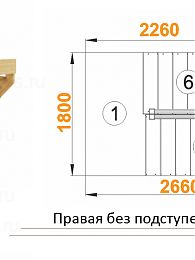 Межэтажная лестница К-004м/2 на 180° пр