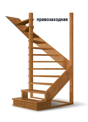 Межэтажная лестница ЛЕС-01 (правозаходная)