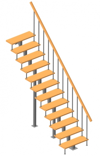 Модульная  лестница прямая