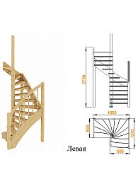 Межэтажная лестница ЛС-04м на 180° лев
