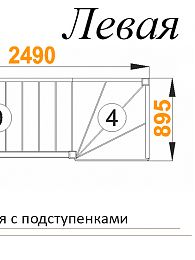 Межэтажная лестница ЛС-07м /1 лев.с подступенниками 
