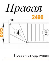 Межэтажная лестница ЛС-07м /1 пр.с подступенниками 