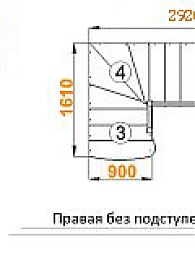Межэтажная лестница К-001м/6 пр. на 90°