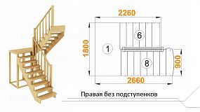 Межэтажная лестница К-004м/2 на 180° пр