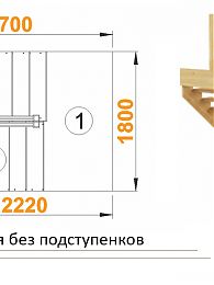 Межэтажная лестница К-004м/3 на 180° лев
