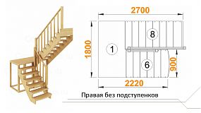 Межэтажная лестница К-004м/3 на 180° пр