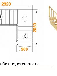Межэтажная лестница К-002м/3 на 90° Левая