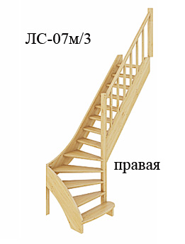 Межэтажная лестница ЛС-07м/3 на 90° пр. под покраску