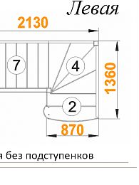 Межэтажная лестница ЛС-07м /4 лев.