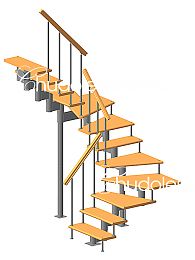 Модульная лестница (поворот на 180°)