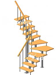 Модульная лестница (поворот на 90°)