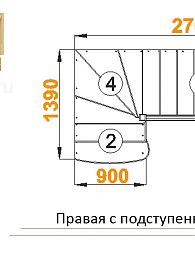 Межэтажная лестница К-001м/1 пр. на 90° с подступенками